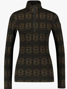ICEBREAKER 250 Vertex LS Half Zip Crystalline Top Black Brown Aztec Outdoor Sml